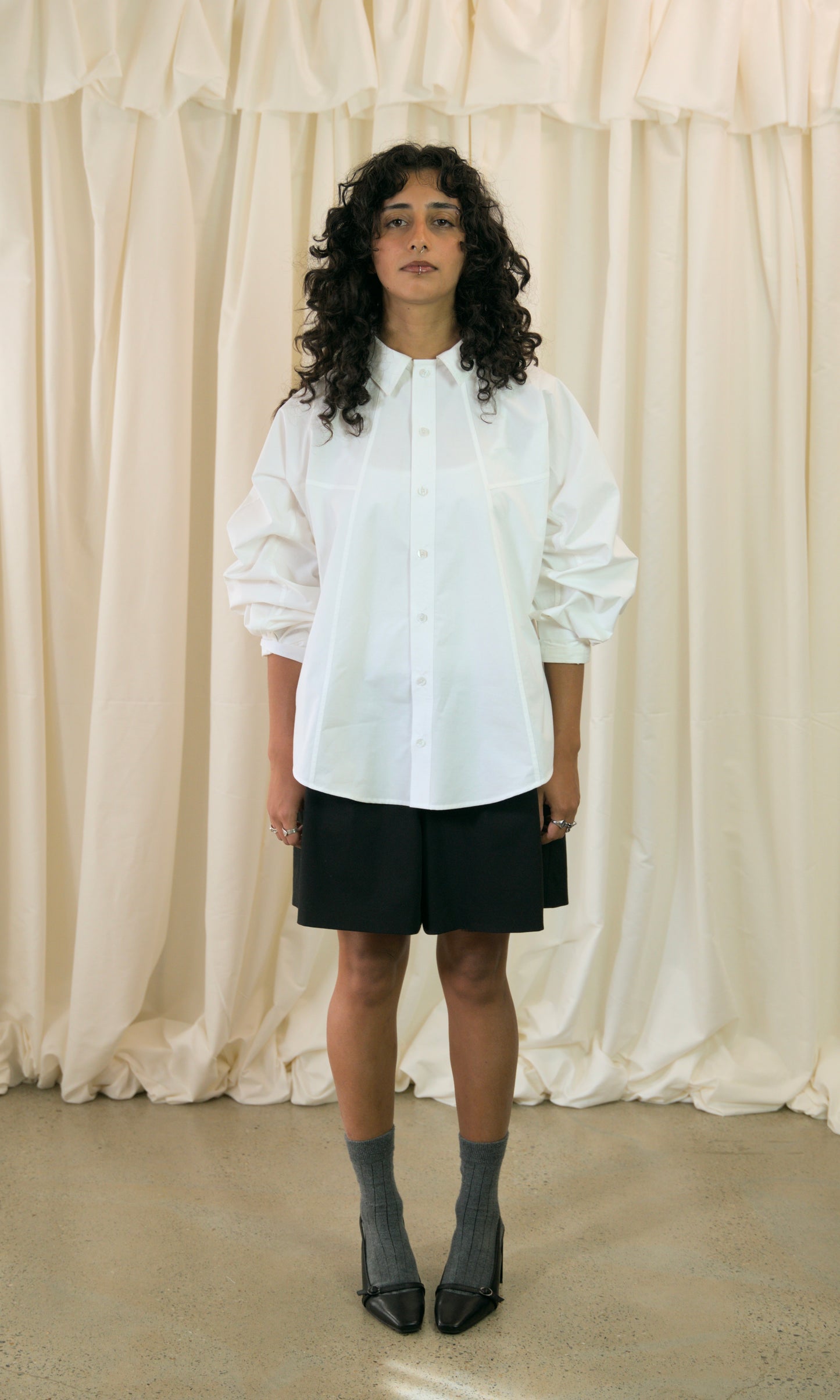 Staple Shirt in White w/Pink Check