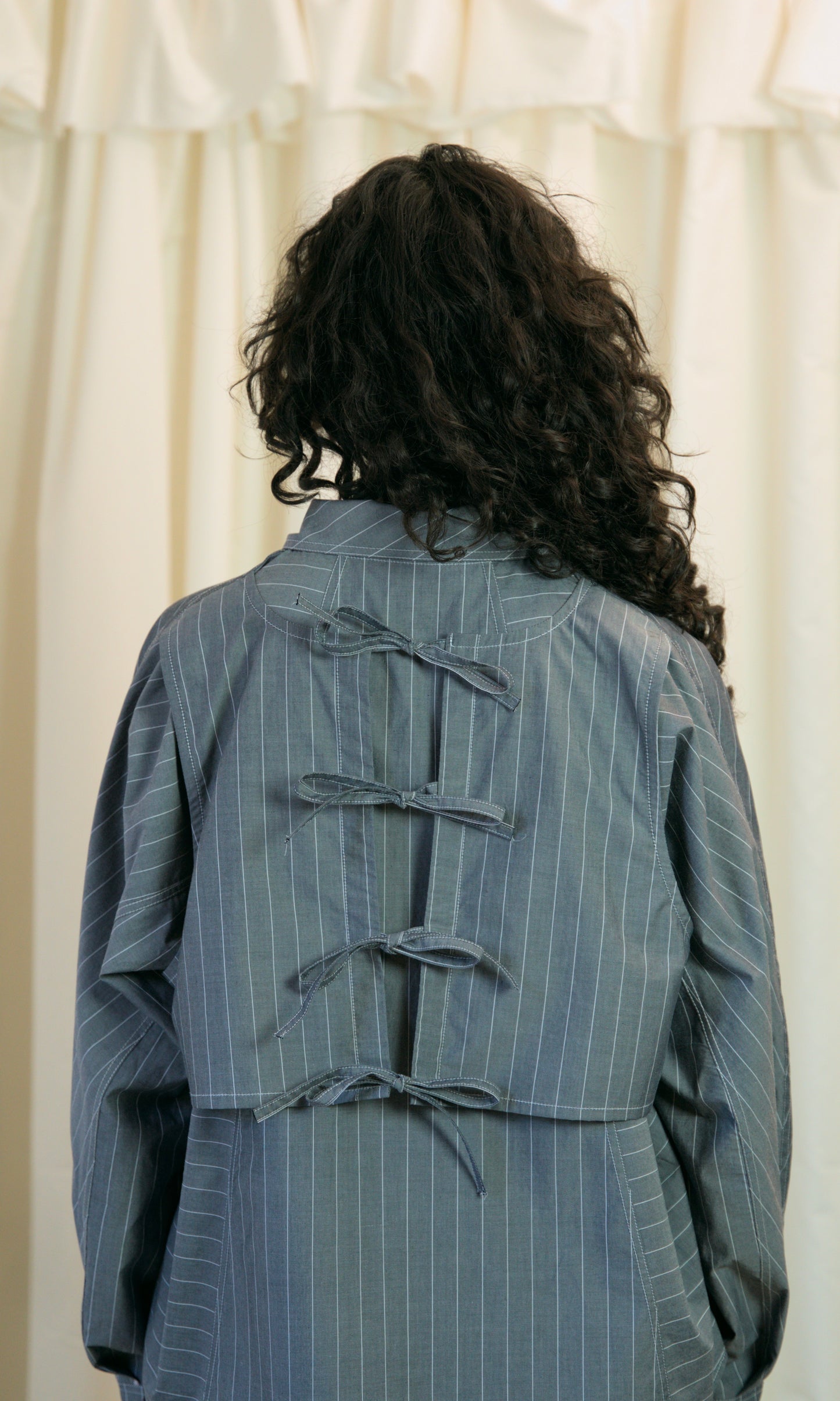 Staple Shirt in Grey Pinstripe