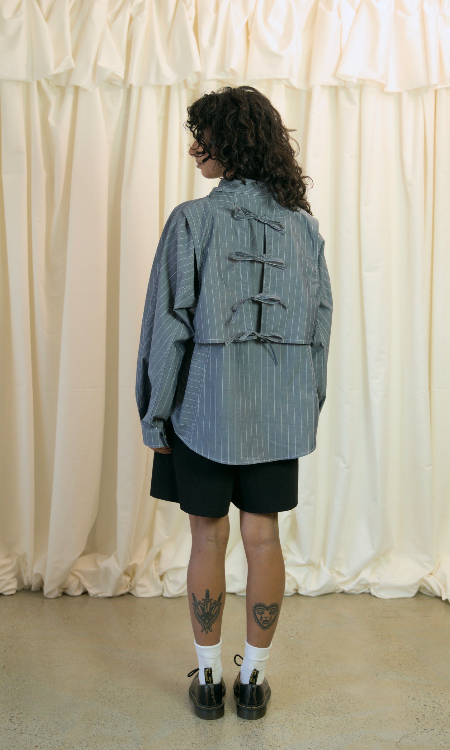 Staple Shirt in Grey Pinstripe