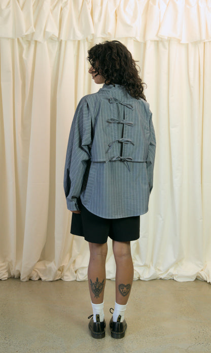 Staple Shirt in Grey Pinstripe