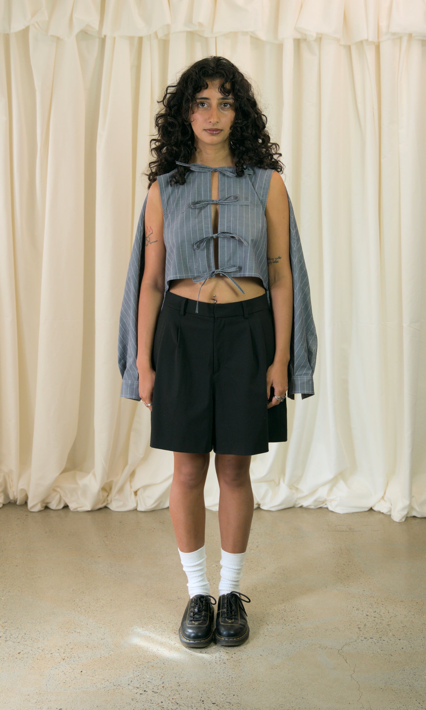 Staple Shirt in Grey Pinstripe